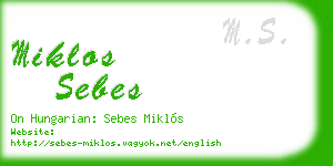 miklos sebes business card