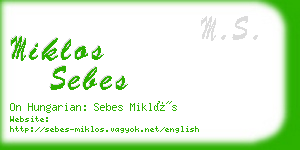 miklos sebes business card